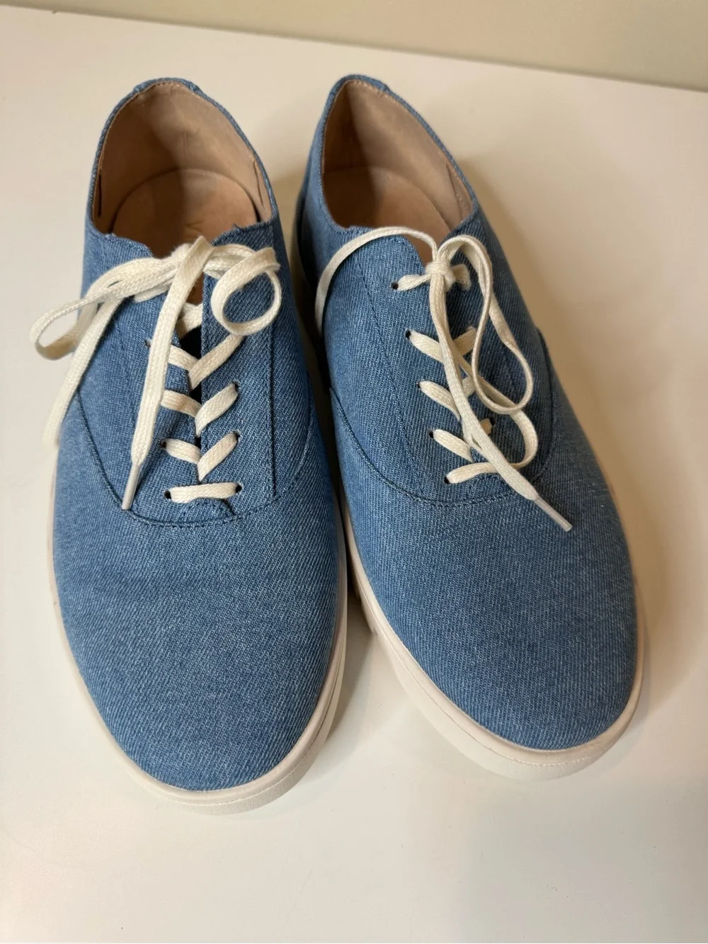Vionic Callie Denim Lace-Up Sneakers Wide Women’s Size 8 Comfort Walking Shoes